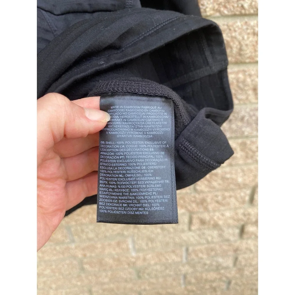 The North Face Echo Rock Pullover Hoodie‎ Black Grid Fleece XL Gorpcore Hiking